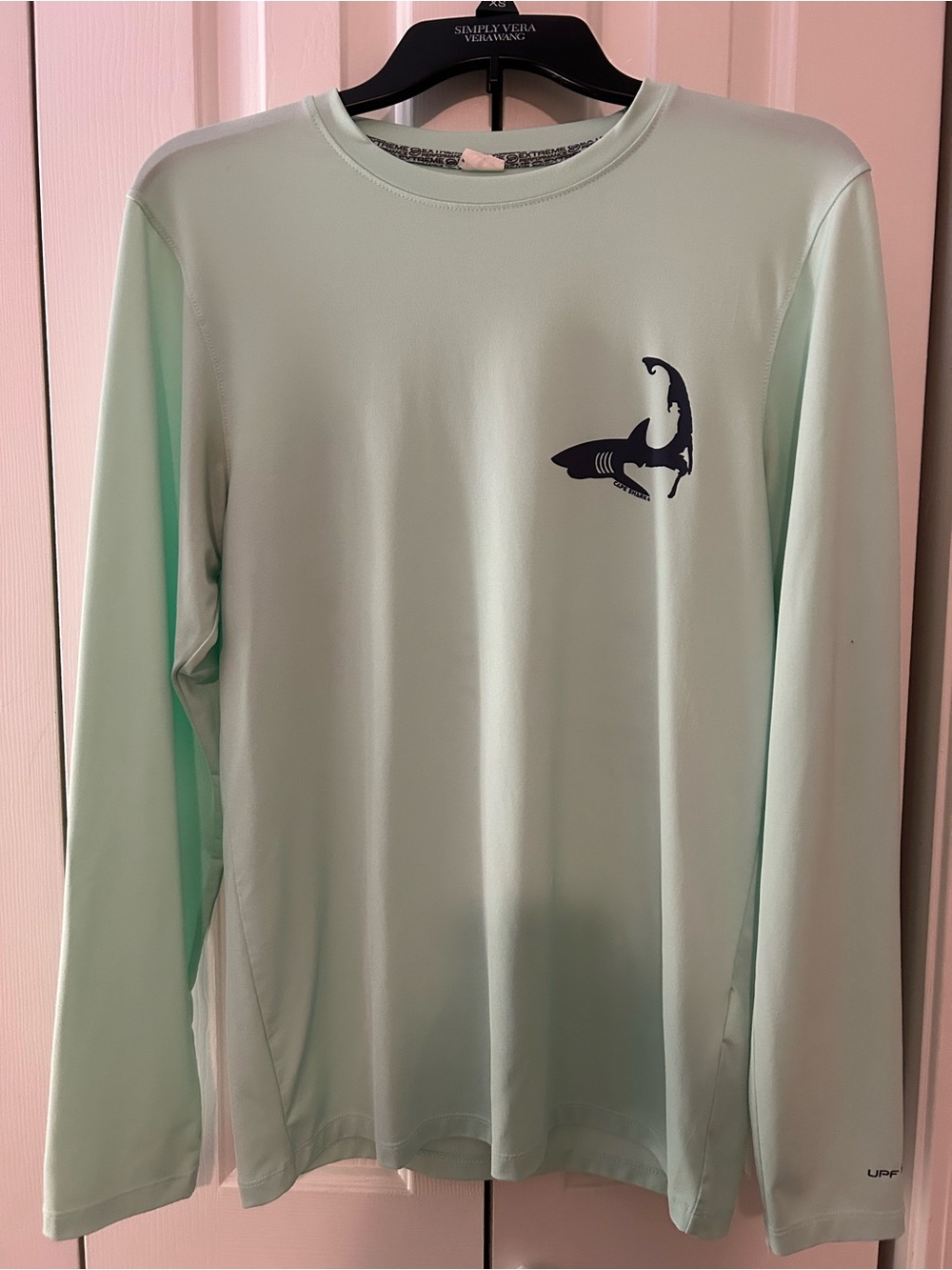 Light Mint Long Sleeve Cape Shark Graphic Performance Tee